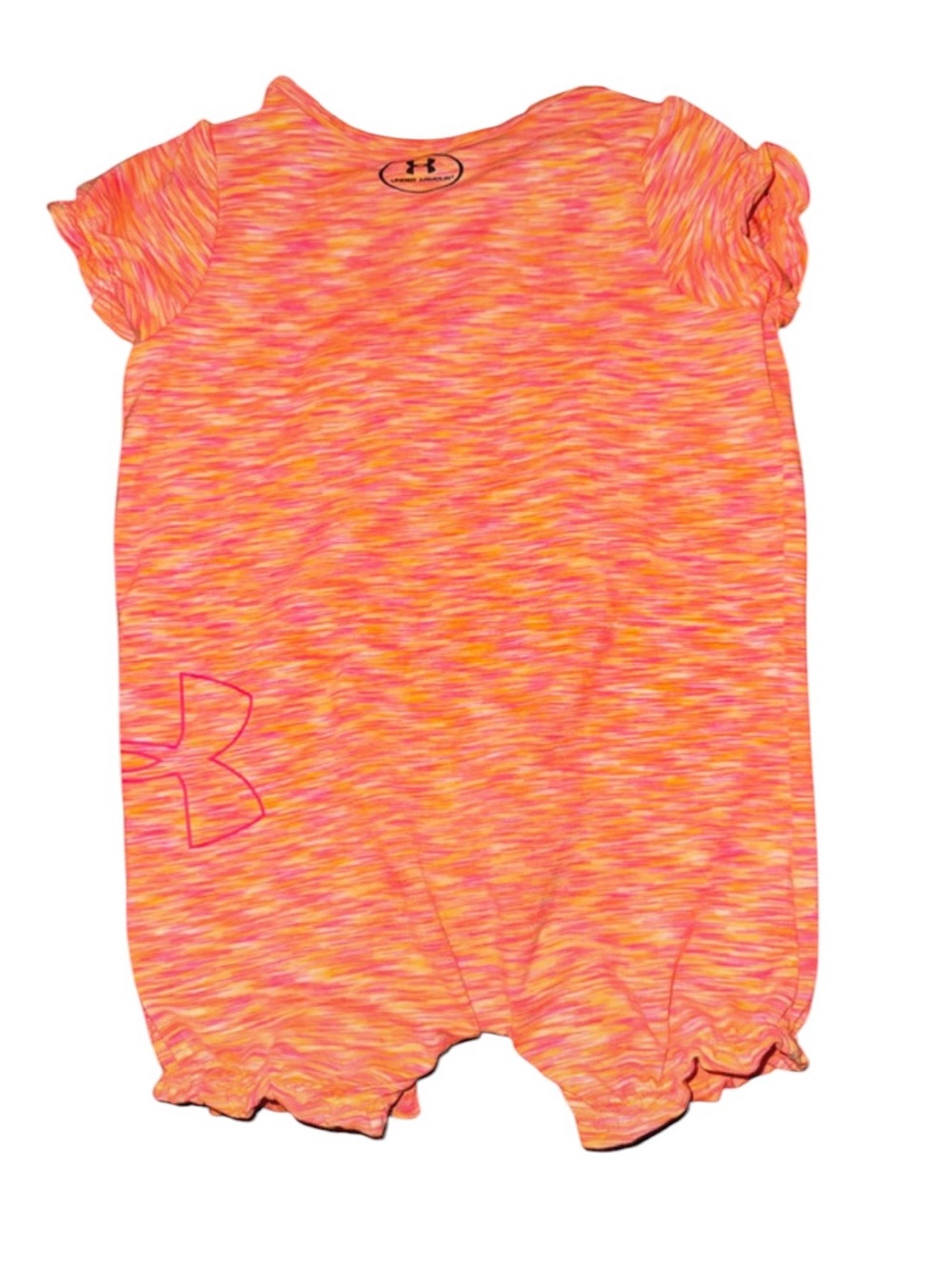 Under Armour Girls' Pink Orange Space-Dye One-Piece 18M - Picture 3 of 5